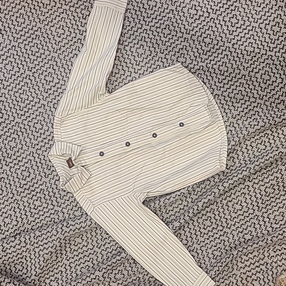 Tea Collection Off-white Button Down Boy's Dress Short Size 3